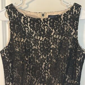 Ann Taylor Black Lace Sheath Midi Dress